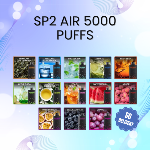 SP2 Air 5000 Puffs disposable vape device in Frozen Mint flavor